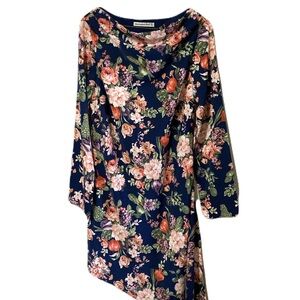 Abercrombie & Fitch Floral Asymmetrical Dress - Navy and Pink